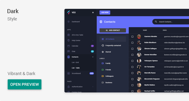 Vex - Angular 8+ Material Design Admin Template - 8