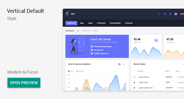 Vex - Angular 8+ Material Design Admin Template - 5